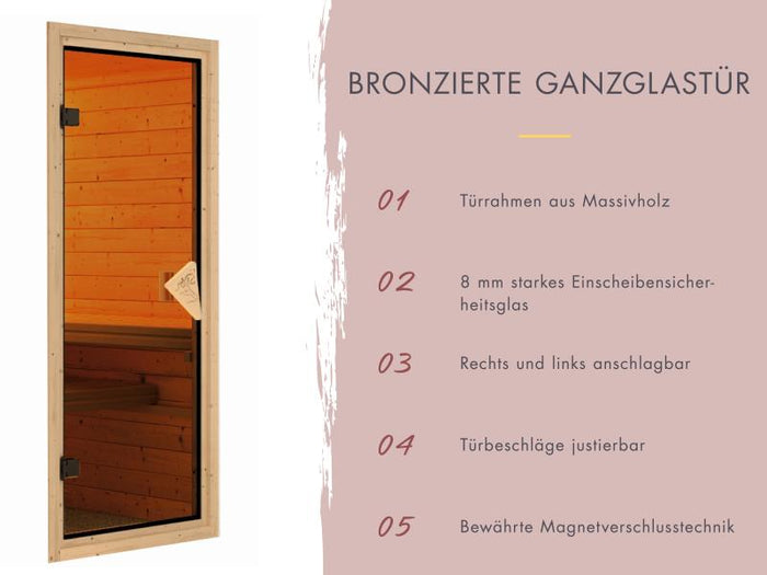 Karibu Sauna Irava 3 inkl. 3,6 kW Ofen integr. Steuerung