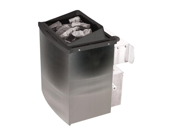 Karibu Sauna Jella inkl. 9 kW Ofen integr. Steuerung mit klassischer Saunatür -mit Dachkranz-