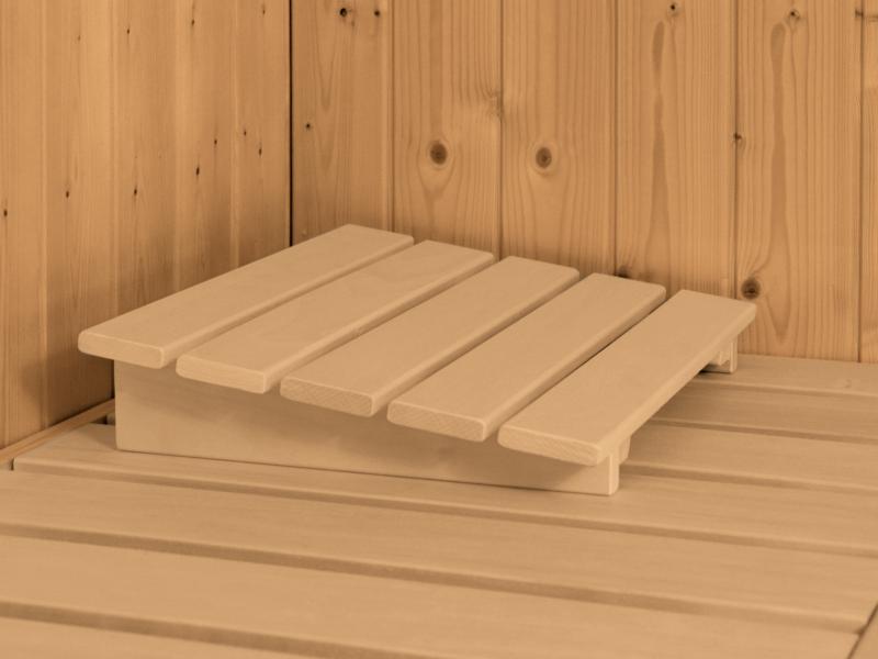 Karibu Sauna Larin inkl. 9 kW Bioofen externe Steuerung, mit bronzierter Ganzglastür - ohne Dachkran