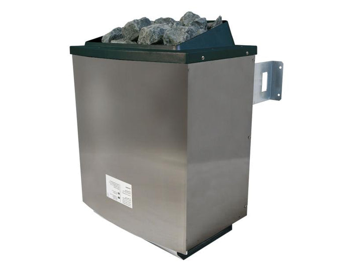 Karibu Sauna Mia inkl. 9 kW Ofen ext. Steuerung, mit energiesparender Saunatür -mit Dachkranz-