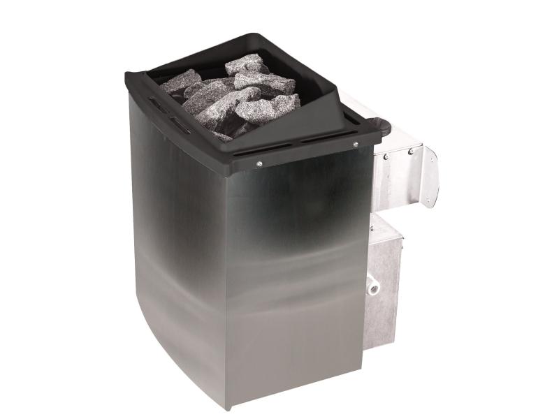 Karibu Sauna Mia inkl. 9 kW Ofen integr. Steuerung, mit klassischer Saunatür -ohne Dachkranz-