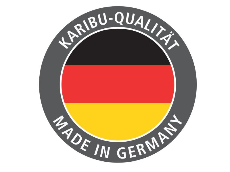 Karibu Sauna Mia inkl. 9 kW Ofen integr. Strg mit energiesparender Saunatür -mit Dachkranz-