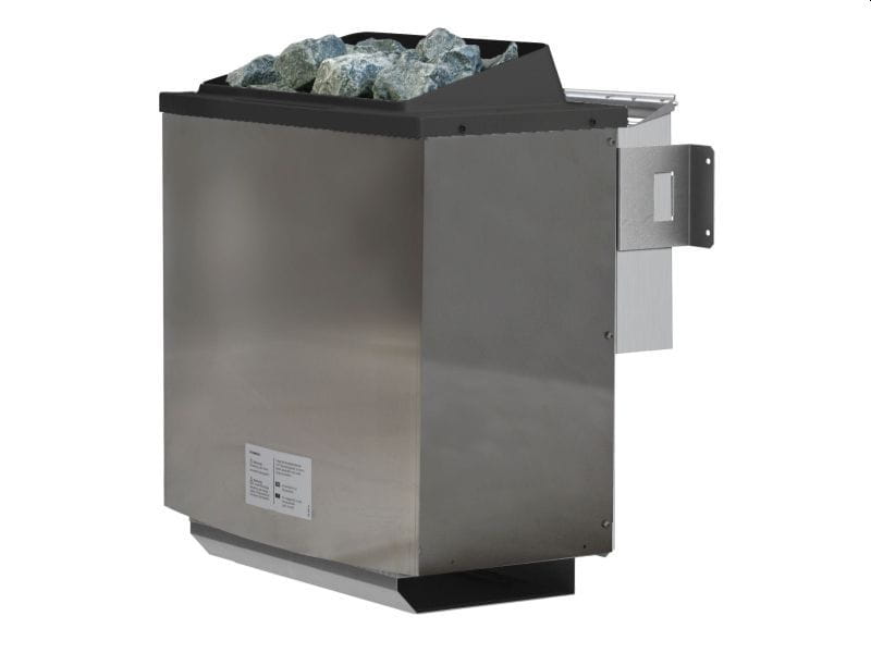 Karibu Sauna Mojave inkl. 9 kW Bio Ofen mit ext. Steuerung, mit Dachkranz, mit Klarglas Ganzglastür