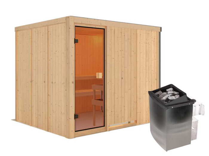 Karibu Sauna Nybro 68 mm inkl. 9 kW Ofen integr. Strg