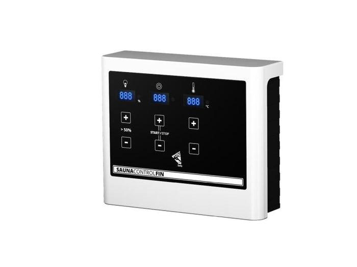 Karibu Sauna Sahib 1 inkl. 9 kW Ofen mit ext. Steuerung, mit Klarglas-Ganzglastür -ohne Dachkranz-