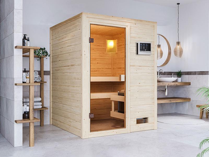 Karibu Sauna Sandra mit 3,6 kW Ofen ext. Strg