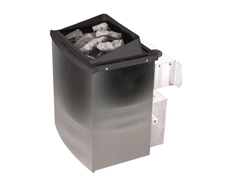 Karibu Sauna Selena inkl. 9 kW Ofen integr. Steuerung mit klassischer Saunatür -mit Dachkranz-