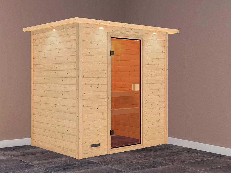 Karibu Sauna Selena mit Dachkranz 38 mm