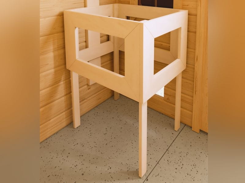 Karibu Sauna Sonara inkl. 9-kW-Bioofen mit externer Steuerung, mit Dachkranz, mit moderner Saunatür