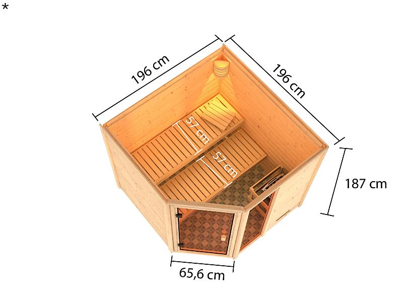 Karibu Sauna Tabea 38 mm