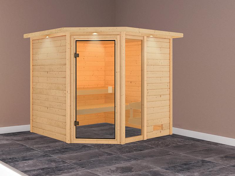 Karibu Sauna Tabea mit Dachkranz 38 mm