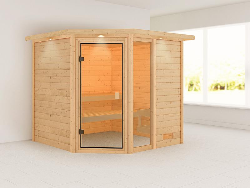 Karibu Sauna Tabea mit Dachkranz 38 mm