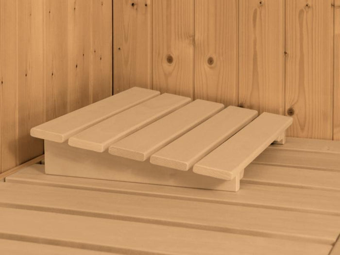 Karibu Sauna Taurin inkl. 9 kW Bioofen externe Steuerung, mit moderner Saunatür - ohne Dachkranz -