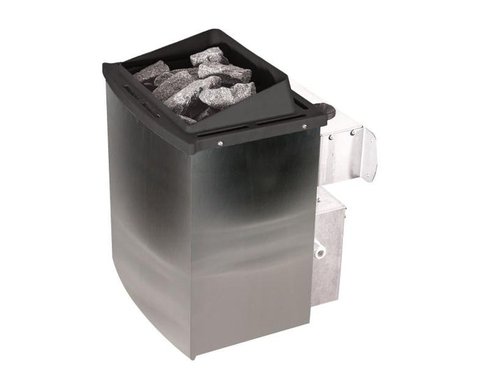 Karibu Sauna Taurin inkl. 9 kW Ofen integr. Steuerung, mit klarglas Ganzglastür -ohne Dachkranz -