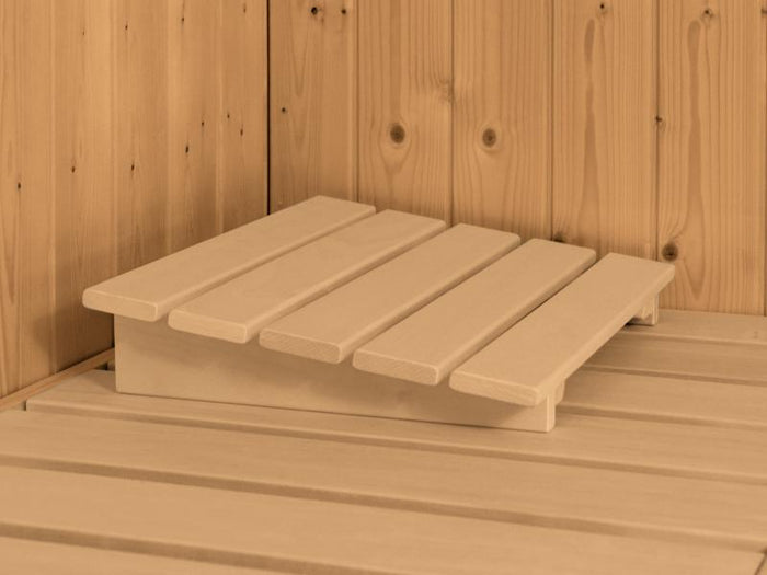 Karibu Sauna Taurin inkl. 9 kW Ofen integrierte Steuerung, mit Energiespartür -mit Dachkranz -