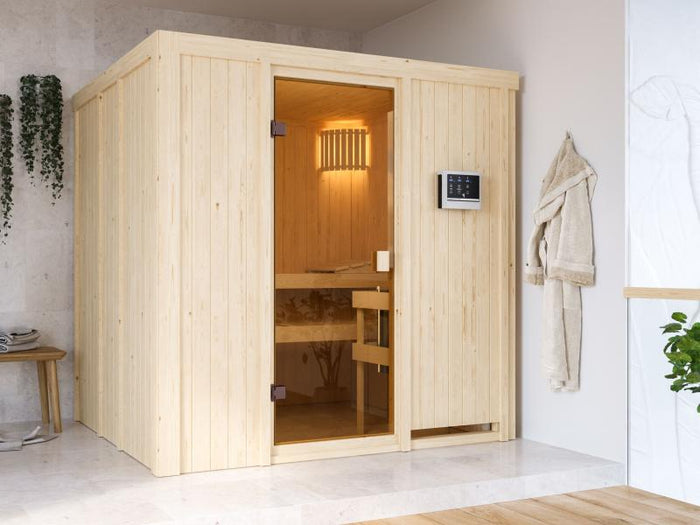 Karibu Sauna Tromsö 68 mm inkl. 9 kW Ofen ext. Steuerung