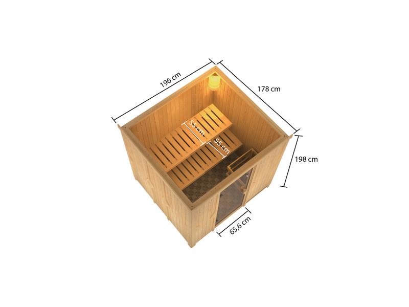 Karibu Sauna Tromsö 68 mm inkl. 9 kW Ofen integr. Steuerung
