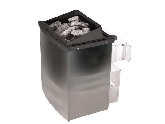 Karibu Sauna Variado inkl. 9 kW Ofen integr. Steuerung, mit Energiespartür -mit Dachkranz-