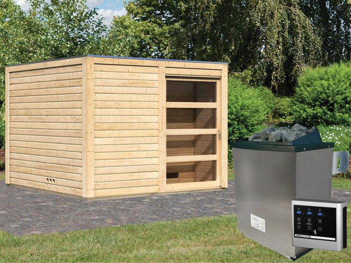 Karibu Saunahaus Cuben 38 mm inkl. 9-kW-Ofen