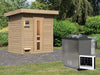 Karibu Saunahaus Hytti 1 38 mm - inkl. 9 kW Bioofen ext. Steuerung - mit Energiespartür und Fußbode