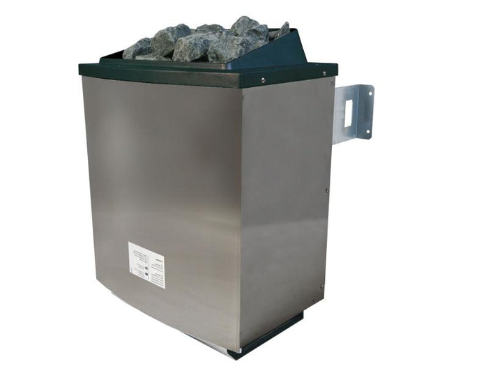 Karibu Saunahaus Hytti 1 38 mm terragrau- inkl. 9 kW Ofen ext. Steuerung - mit Energiespartür und F