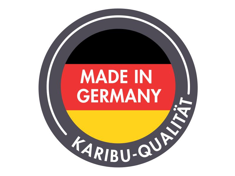 Karibu Saunahaus Hytti 1 38 mm terragrau- inkl. 9 kW Ofen ext. Steuerung - mit Energiespartür und F