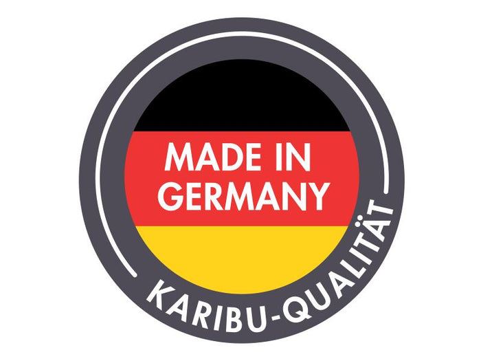 Karibu Saunahaus Hytti 1 38 mm, terragrau - inkl. 9 kW Bioofen ext. Steuerung - mit Energiespartür