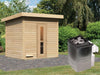Karibu Saunahaus Hytti 3  38 mm - inkl. 9 kW Ofen integr. Steuerung - inkl. Energiespartür und Fußbo