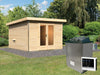 Karibu Saunahaus Mainburg 1 Set A naturbelassen -9kW Ofen ext. Strg