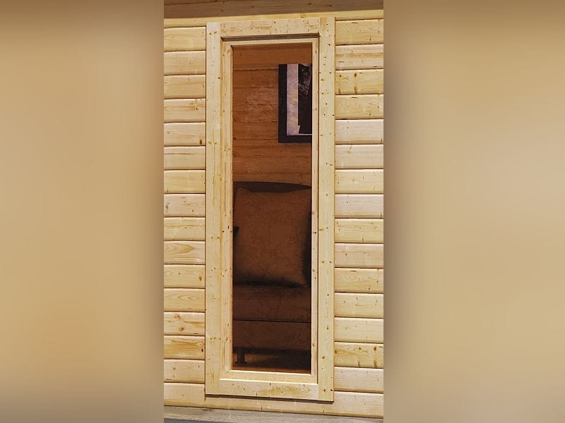 Karibu Saunahaus Mainburg 5 Set A naturbelassen- 9 kW Ofen ext. Strg