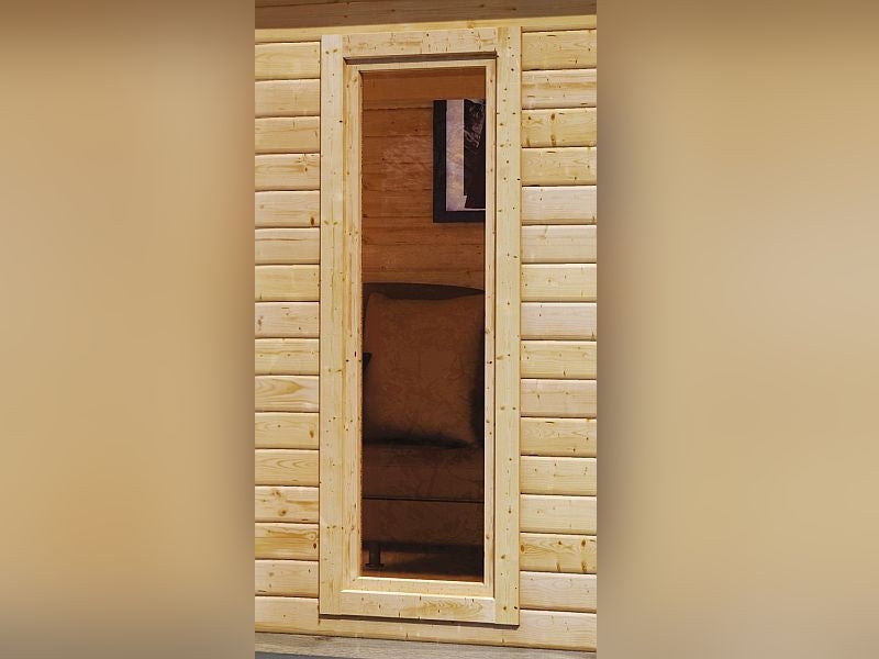 Karibu Saunahaus Mainburg 5 Set A naturbelassen- 9 kW Bioofen ext. Strg