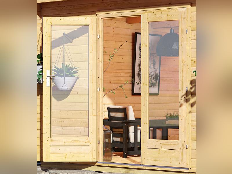 Karibu Saunahaus Mainburg 5 Set A ohne Ofen naturbelassen