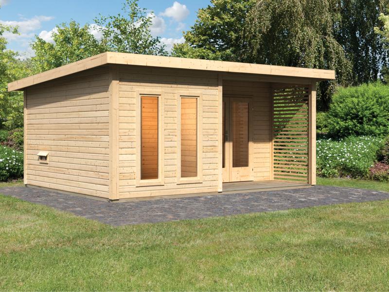 Karibu Saunahaus Mainburg 5 Set B ohne Ofen naturbelassen