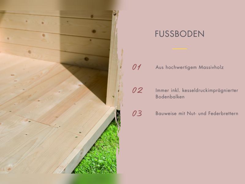 Karibu Saunahaus Miramar natur, inkl. 9 kW Ofen ext. Steuerung, inkl. Vorraum, 73 mm