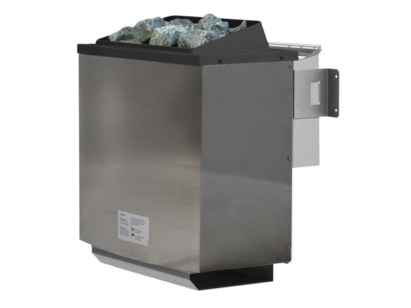 Karibu Saunahaus Miramar schwarz 73 mm inkl. 9 kW Bioofen externe Steuerung mit Vorraum