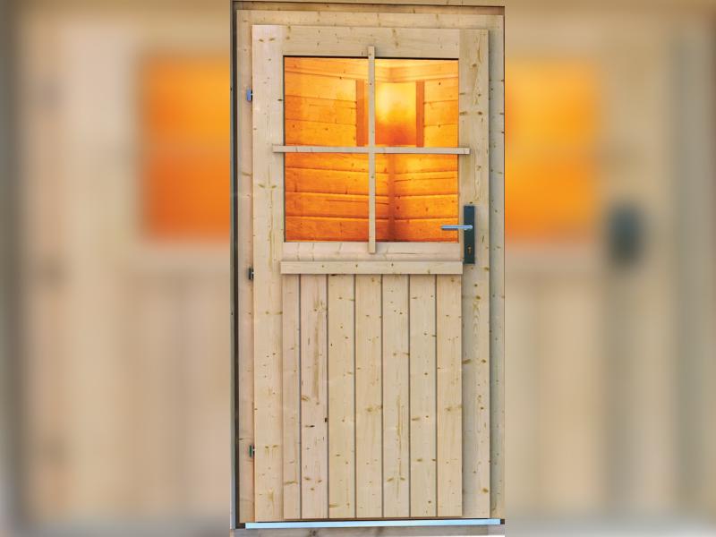 Karibu Saunahaus Skrollan 2 38 mm- ohne Ofen- klassische Tür