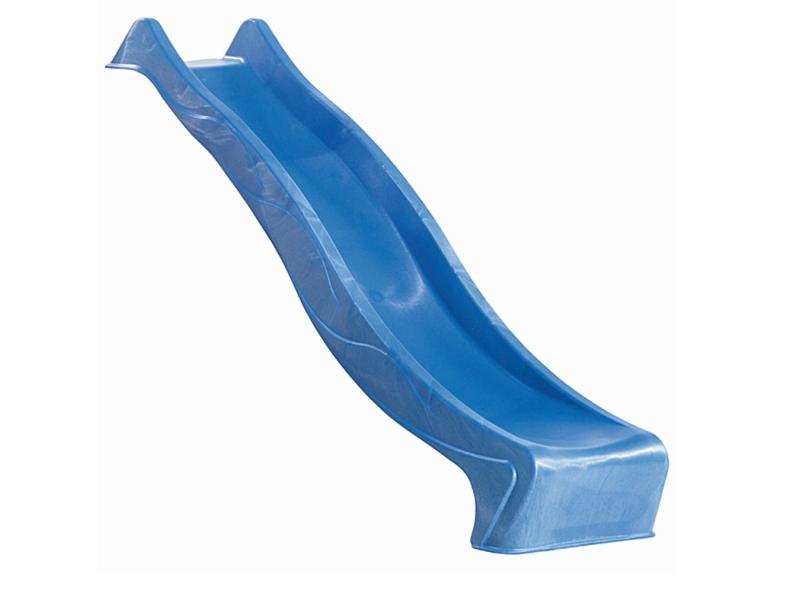 Karibu Spielturm Anna + Rutsche blau + Doppelschaukel + Anbauplattform