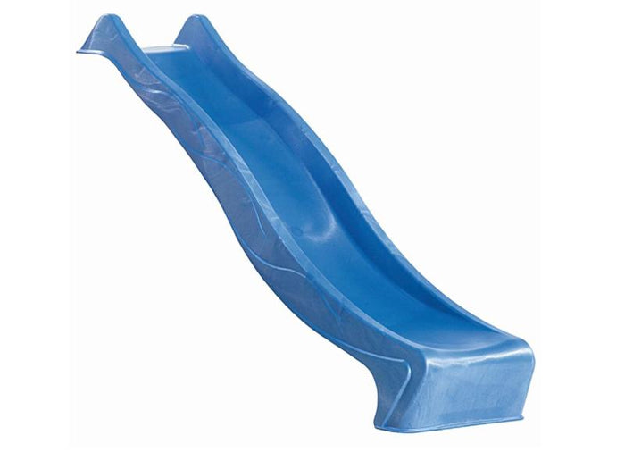 Karibu Spielturm Anna + Rutsche blau + Doppelschaukelanbau Klettergerüst + Netzrampe