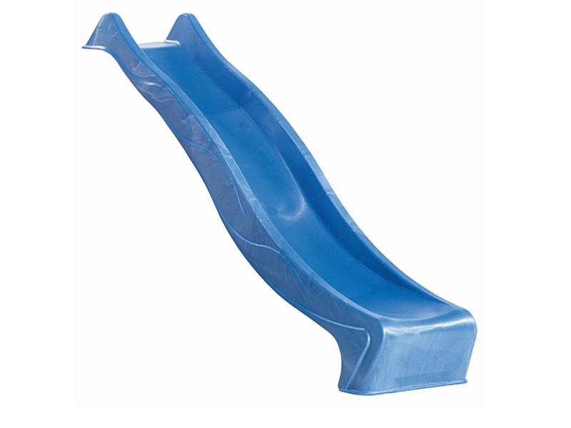 Karibu Spielturm Anna + Rutsche blau + Anbauplattform + Netzrampe