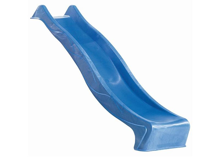 Karibu Spielturm Anna + Rutsche blau + Doppelschaukel + Anbauplattform + Netzrampe