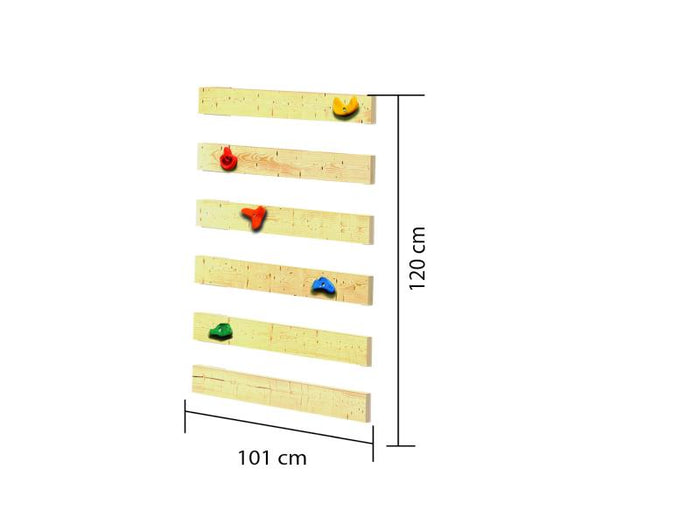 Karibu Spielturm Anna + Rutsche rot + Doppelschaukel + Anbauplattform + Kletterwand