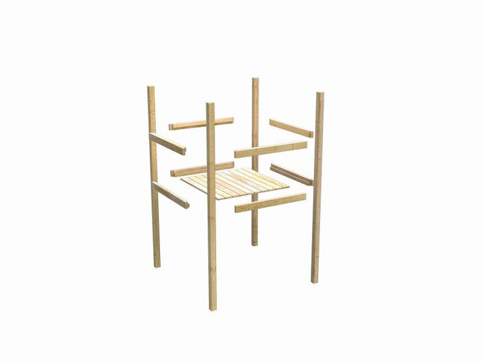 Karibu Spielturm Anna + Rutsche rot + Doppelschaukelanbau Klettergerüst + Anbauplattform + Kletterwa