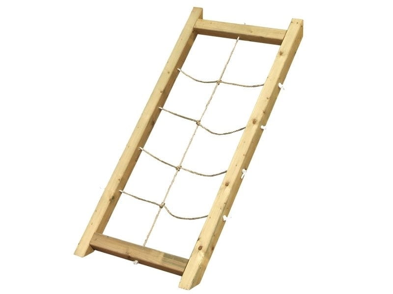 Karibu Spielturm Lotti- Doppelschaukel mit Klettergerüst und Netzrampe