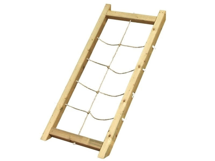 Karibu Spielturm Lotti- Doppelschaukel mit Klettergerüst und Netzrampe