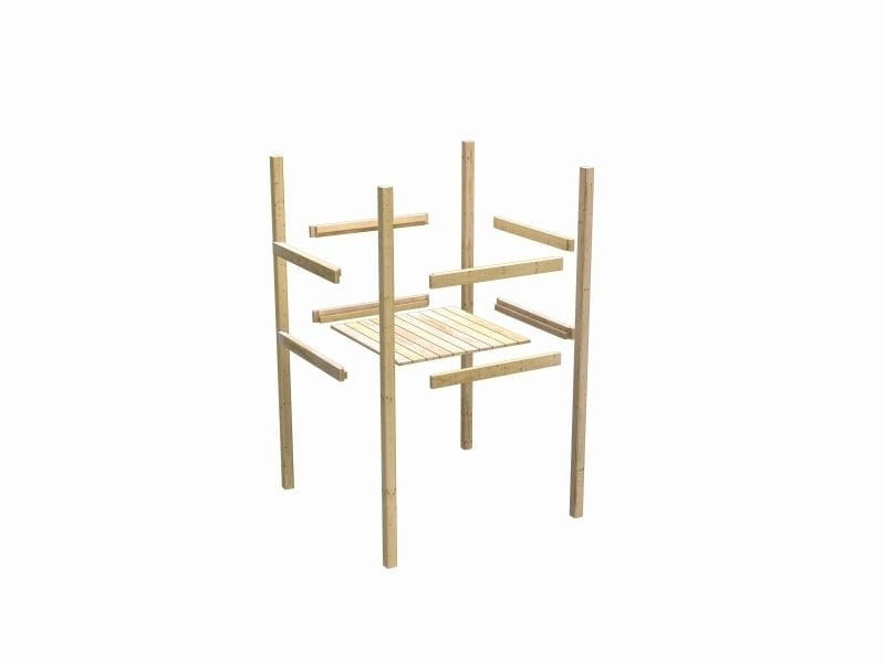 Karibu Spielturm Lotti- Doppelschaukel mit Klettergerüst, Kletterwand und Rutsche in blau