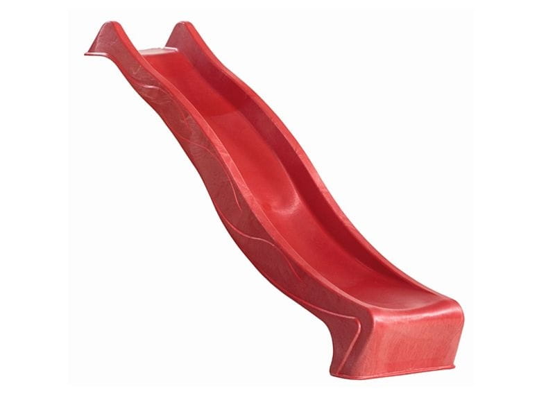 Karibu Spielturm Lotti natur- Anbauplattform- Doppelschaukel inkl. Klettergerüst- Rutsche rot