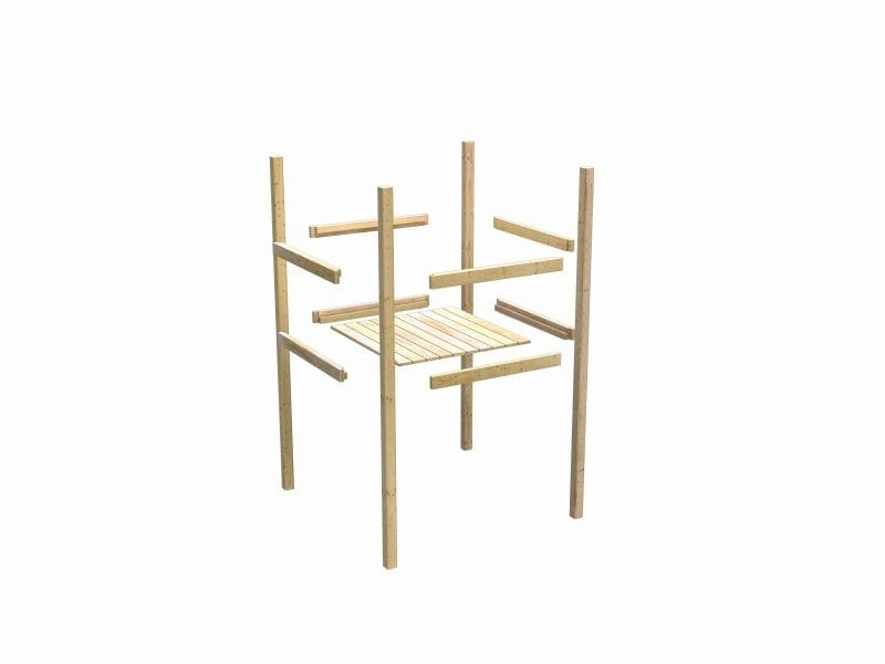 Karibu Spielturm Lotti natur mit Anbauplattform und Doppelschaukel