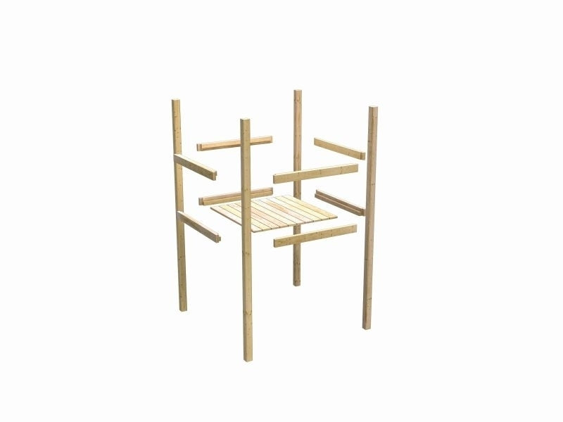 Karibu Spielturm Lotti natur mit Anbauplattform, Kletterwand und Rutsche blau