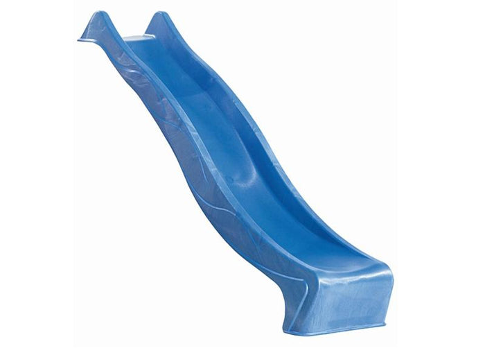 Karibu Spielturm Lotti Satteldach + Rutsche blau + Doppelschaukel + Anbauplattform + Netzrampe