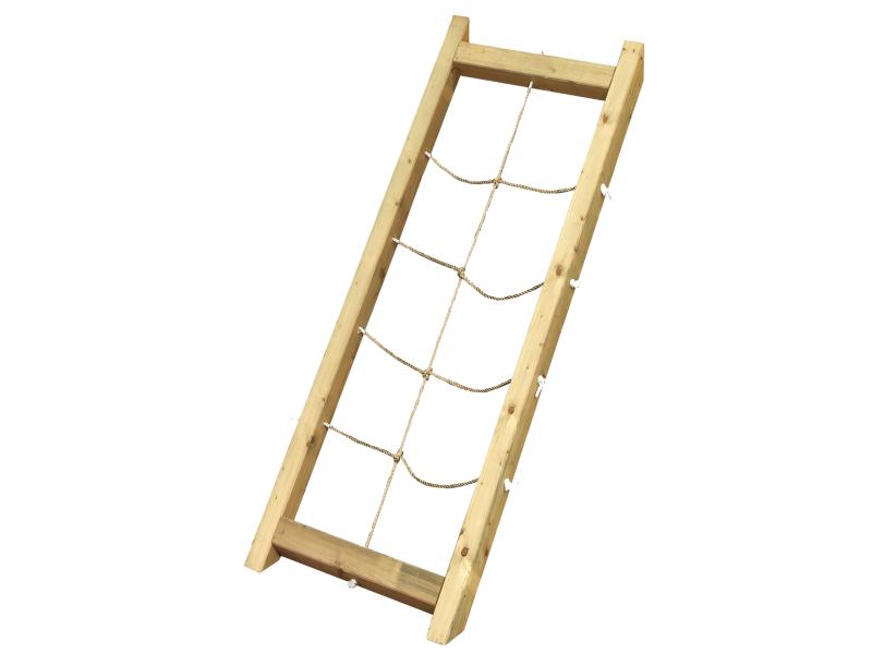 Karibu Spielturm Lotti Satteldach + Rutsche rot + Doppelschaukel + Anbauplattform + Netzrampe